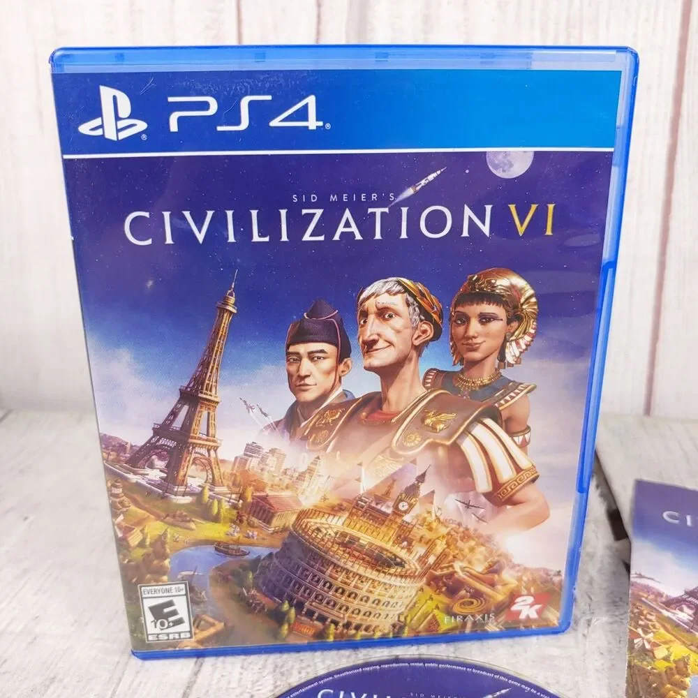 Sid Meier's Civilization VI PS4 PlayStation 4 Game Disc Case&Art Booklet TESTED